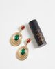 ASOS DESIGN ASOS DESIGN pendant earrings with amber and green stone-settings in gold tone - 4