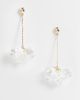 ASOS DESIGN ASOS DESIGN pendant earrings with ivory flower pendants in gold tone - IVORY-WHITE - 1