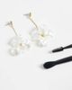 ASOS DESIGN ASOS DESIGN pendant earrings with ivory flower pendants in gold tone - IVORY-WHITE - 2
