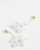 ASOS DESIGN ASOS DESIGN pendant earrings with ivory flower pendants in gold tone - IVORY-WHITE - 3