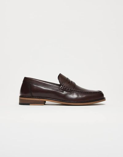 ASOS DESIGN ASOS DESIGN penny loafers in brown leather
