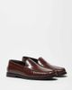 ASOS DESIGN ASOS DESIGN penny loafers in brown leather with ruching - 1