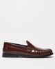 ASOS DESIGN ASOS DESIGN penny loafers in brown leather with ruching - 3