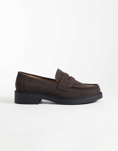 ASOS DESIGN ASOS DESIGN penny loafers in brown texture
