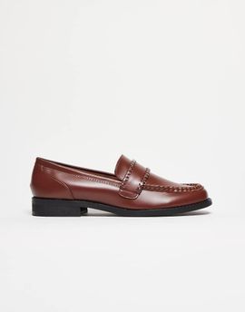 ASOS DESIGN ASOS DESIGN penny loafers in brown with woven details