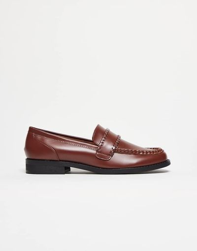 ASOS DESIGN ASOS DESIGN penny loafers in brown with woven details
