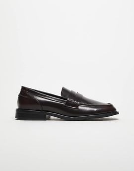ASOS DESIGN ASOS DESIGN penny loafers in burgundy-Red