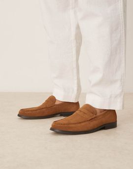 ASOS DESIGN ASOS DESIGN penny loafers in tan suede-Brown