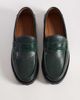 ASOS DESIGN ASOS DESIGN penny loafers in textured bottle green leather - 1
