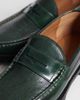 ASOS DESIGN ASOS DESIGN penny loafers in textured bottle green leather - 3