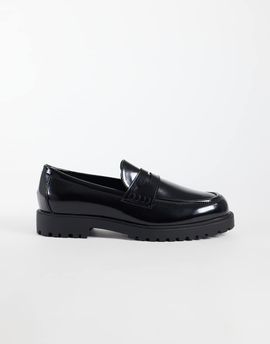 ASOS DESIGN ASOS DESIGN penny loafers with cleated sole in black
