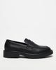 ASOS DESIGN ASOS DESIGN penny loafers with cleated soles in tumbled black - 1