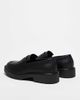 ASOS DESIGN ASOS DESIGN penny loafers with cleated soles in tumbled black - 3