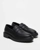 ASOS DESIGN ASOS DESIGN penny loafers with cleated soles in tumbled black - 4