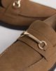 ASOS DESIGN ASOS DESIGN penny loafers with gold snaffle in taupe-Brown - 4