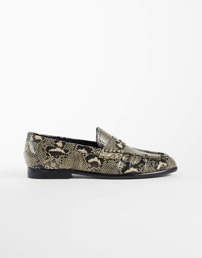 ASOS DESIGN ASOS DESIGN penny loafers with ruching in faux snake-Multi