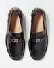 ASOS DESIGN ASOS DESIGN penny loafers with square toe in black faux croc with gold hardware - 3