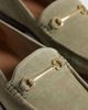 ASOS DESIGN ASOS DESIGN Penny snaffle loafers in khaki suede-Green - 4