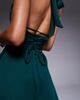 ASOS DESIGN ASOS DESIGN peplum halterneck maxi dress with sheer skirt in bottle green in scuba-style fabric - 2