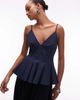 ASOS DESIGN ASOS DESIGN peplum structured cinch top in navy - 1