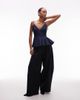 ASOS DESIGN ASOS DESIGN peplum structured cinch top in navy - 2