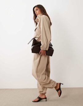 ASOS DESIGN ASOS DESIGN performance fabric balloon pants in stone - part of a set-Neutral