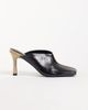 ASOS DESIGN ASOS DESIGN Perla square toe high heeled mules in black and beige - 2