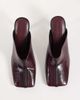 ASOS DESIGN ASOS DESIGN Perla square toe high heeled mules in burgundy and black-RED - 2