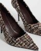 ASOS DESIGN ASOS DESIGN Perth pointed stiletto high heeled pumps in brown bouclé-Multi - 4
