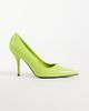 ASOS DESIGN ASOS DESIGN Perth pointed toe high stiletto heel pumps in lime croc-Green - 1