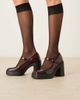 ASOS DESIGN ASOS DESIGN Peso platform Mary Jane high heel shoes in burgundy patent-Red - 1
