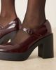 ASOS DESIGN ASOS DESIGN Peso platform Mary Jane high heel shoes in burgundy patent-Red - 4