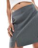 ASOS DESIGN ASOS DESIGN Petite tailored mini skirt with splits in gray - 3