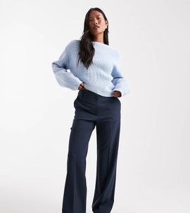 ASOS DESIGN ASOS DESIGN Petite tailored slim straight pants in navy