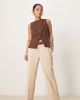 ASOS DESIGN ASOS DESIGN Petite tailored slim straight pants with belt in stone-No color - 1
