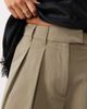 ASOS DESIGN ASOS DESIGN Petite tailored wide leg pants with pleat detail in olive heather-Green - 2