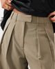 ASOS DESIGN ASOS DESIGN Petite tailored wide leg pants with pleat detail in olive heather-Green - 4