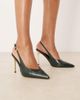 ASOS DESIGN ASOS DESIGN Phoenix slingback electroplated high heel shoes in forest green - 1
