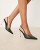 ASOS DESIGN ASOS DESIGN Phoenix slingback electroplated high heel shoes in forest green - 3