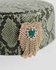ASOS DESIGN ASOS DESIGN pillbox hat in green snake print with brooch detail - 3