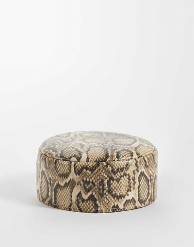 ASOS DESIGN ASOS DESIGN pillbox hat in natural snake print-Multi
