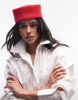 ASOS DESIGN ASOS DESIGN pillbox hat in red felt