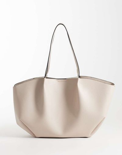 ASOS DESIGN ASOS DESIGN pinched seam tote bag in stone-Red