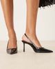 ASOS DESIGN ASOS DESIGN Piper slingback high heel shoes in black patent - 4
