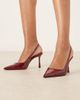 ASOS DESIGN ASOS DESIGN Piper slingback high heel shoes in dark red patent - 1