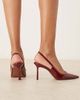 ASOS DESIGN ASOS DESIGN Piper slingback high heel shoes in dark red patent - 3