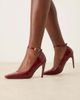 ASOS DESIGN ASOS DESIGN Pippa high heel pumps in burgundy croc-Red - 1