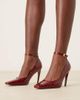 ASOS DESIGN ASOS DESIGN Pippa high heel pumps in burgundy croc-Red - 3