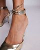 ASOS DESIGN ASOS DESIGN Pippi lace up detail high heeled pumps in gold - 3