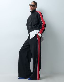 ASOS DESIGN ASOS DESIGN pique sporty panel sweatpants in red and black